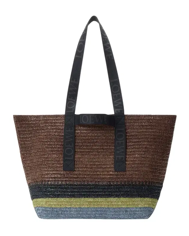 Loewe Men 's Fold Raffia Shopper Tote Bag