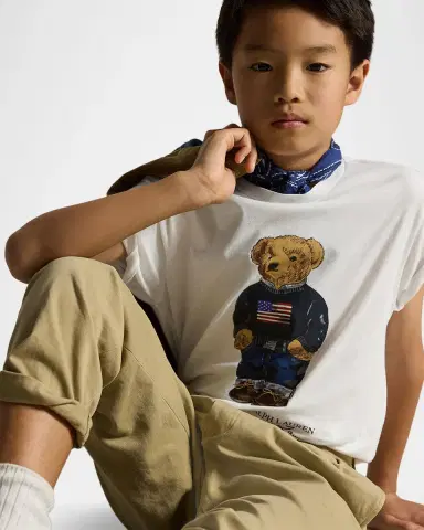 Polo Ralph Lauren Boy 's Polo Bear Flag Print Short-Sleeve T-Shirt | Thumbnail 4