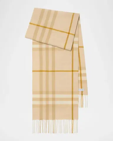 Burberry Giant Check Cashmere Scarf | Thumbnail 2