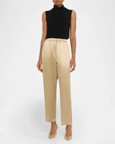 Giorgio Armani Relaxed-Leg Silk Pull-On Trousers | Thumbnail 2 Giorgio Armani Relaxed-Leg Silk Pull-On Trousers | Thumbnail 2
