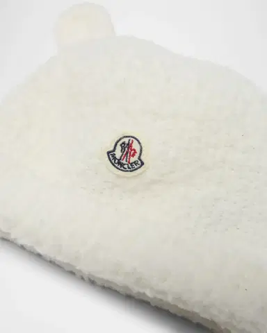 Moncler Girl's Wool Fleece Infant Beanie with Teddy Bear Ears | Thumbnail 2