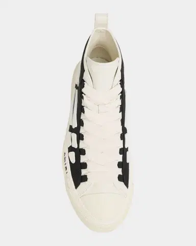 AMIRI Men's Skel Court Canvas and Leather High-Top Sneakers | Thumbnail 6 AMIRI Men's Skel Court Canvas and Leather High-Top Sneakers | Thumbnail 6