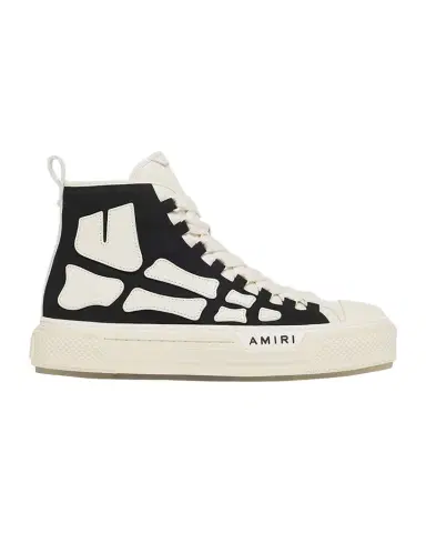 AMIRI Men's Skel Court Canvas and Leather High-Top Sneakers | Thumbnail 1 AMIRI Men's Skel Court Canvas and Leather High-Top Sneakers | Thumbnail 1