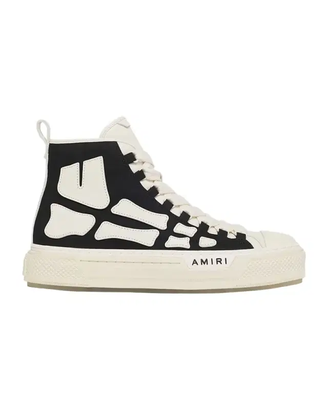 Amiri Men 's Skel Court Canvas and Leather High-Top Sneakers