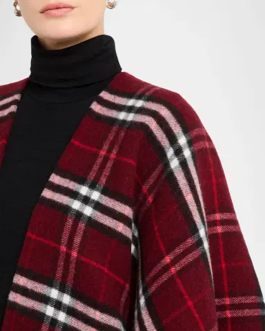 Burberry Charlotte Check Wool Cashmere Cape | Thumbnail 5
