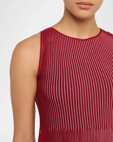 Emporio Armani Sleeveless Striped Rib Knit Maxi Dress | Thumbnail 5 Emporio Armani Sleeveless Striped Rib Knit Maxi Dress | Thumbnail 5