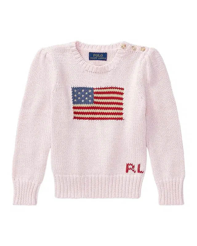 Polo Ralph Lauren Girl 's Flag Intarsia Knit Sweater
