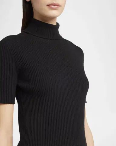 Giorgio Armani Turtleneck Short-Sleeve Cashmere Rib Sweater | Thumbnail 5