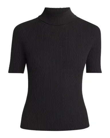 Giorgio Armani Turtleneck Short-Sleeve Cashmere Rib Sweater | Thumbnail 1