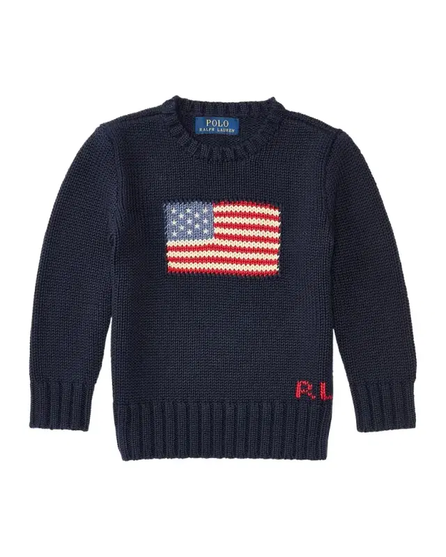 Polo Ralph Lauren Boy 's Flag Intarsia Knit Sweater, Size 2T-