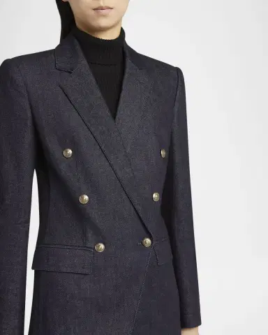 Giorgio Armani Cotton-Cashmere Denim Double-Breasted Blazer | Thumbnail 5 Giorgio Armani Cotton-Cashmere Denim Double-Breasted Blazer | Thumbnail 5