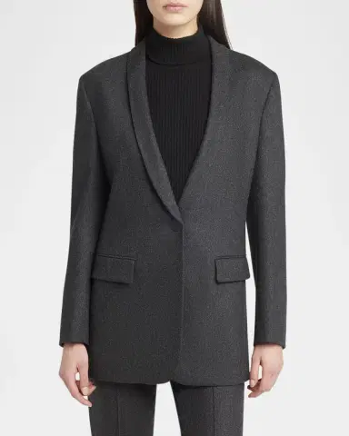 Giorgio Armani Cashmere Flannel Single-Breasted Blazer | Thumbnail 4 Giorgio Armani Cashmere Flannel Single-Breasted Blazer | Thumbnail 4