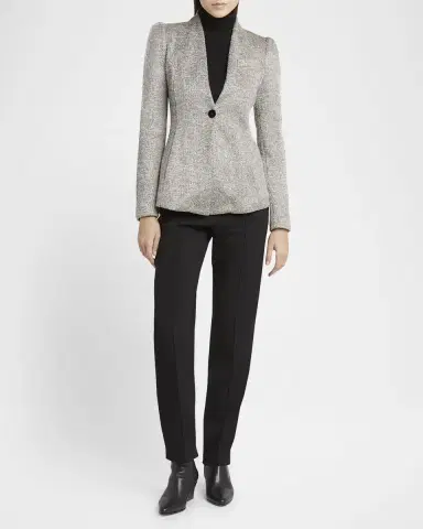 Giorgio Armani Textured Jersey Jacquard Single-Breasted Blazer | Thumbnail 2