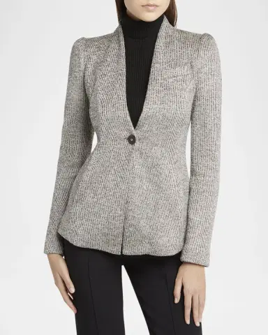 Giorgio Armani Textured Jersey Jacquard Single-Breasted Blazer | Thumbnail 4