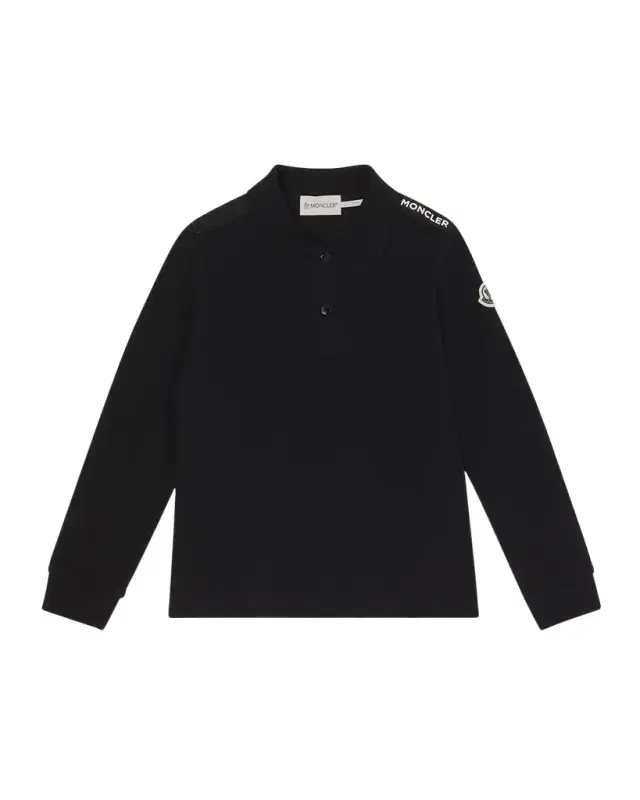 Boy 's Logo Tape Long-Sleeve Polo Shirt