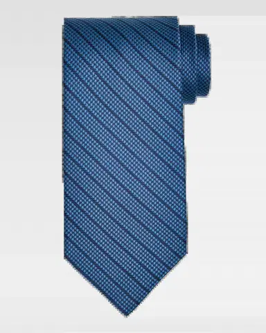 Stefano Ricci Men's Houndstooth Diagonal Stripe Silk Tie | Thumbnail 2 Stefano Ricci Men's Houndstooth Diagonal Stripe Silk Tie | Thumbnail 2