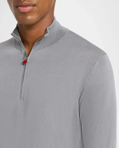 Kiton Men's Wool Half-Zip Sweater | Thumbnail 5