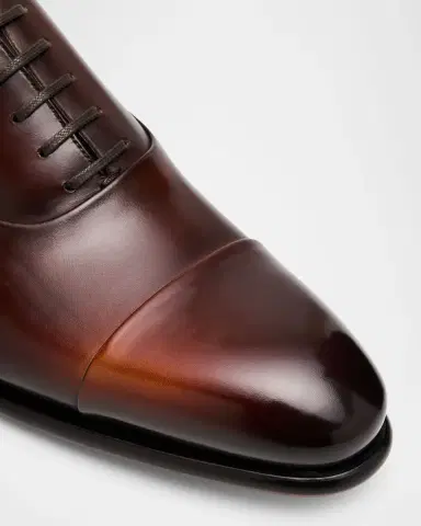 Santoni Men's Isaac Cap-Toe Leather Oxford Shoes | Thumbnail 5