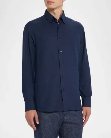 Brioni Men's Cotton and Cashmere Sport Shirt | Thumbnail 4