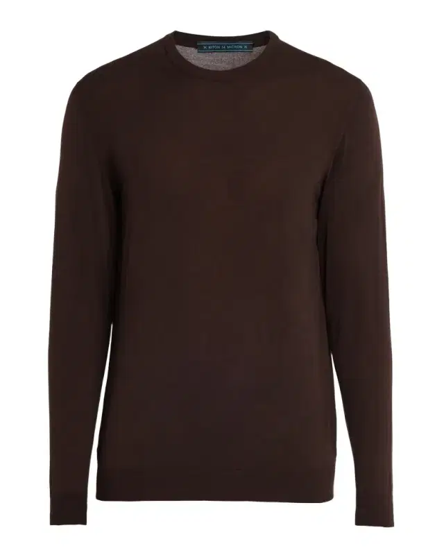 Men 's 14 Micron Wool Crewneck Sweater