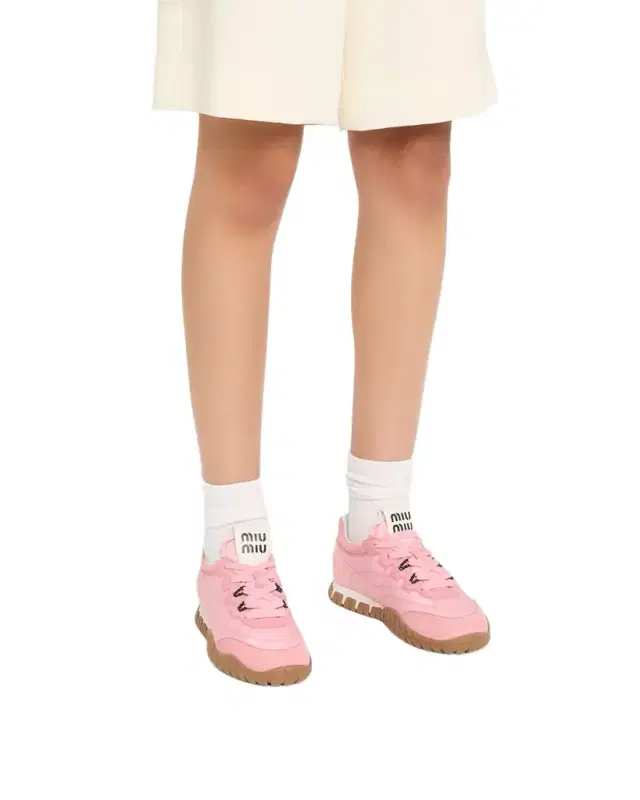 Low-Top Nylon & Leather Sneakers