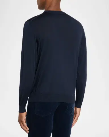 Kiton Men's 14 Micron Wool Crewneck Sweater | Thumbnail 2