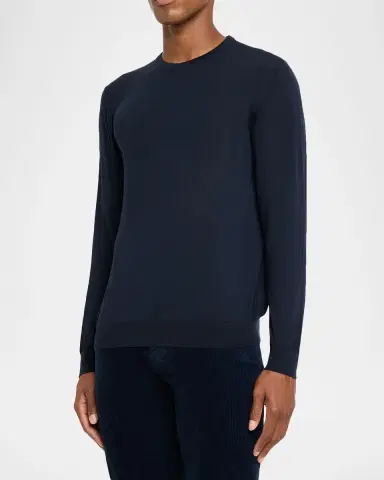Kiton Men's 14 Micron Wool Crewneck Sweater | Thumbnail 3