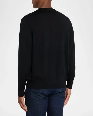 Kiton Men's Wool Knit V-Neck Sweater | Thumbnail 3