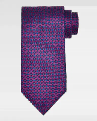 Stefano Ricci Men's Woven Squares Silk Tie | Thumbnail 2