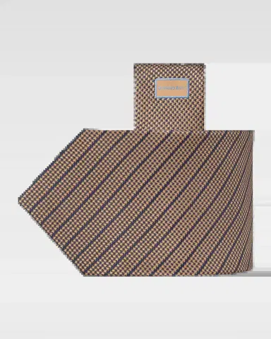 Stefano Ricci Men's Houndstooth Diagonal Stripe Silk Tie | Thumbnail 2 Stefano Ricci Men's Houndstooth Diagonal Stripe Silk Tie | Thumbnail 2