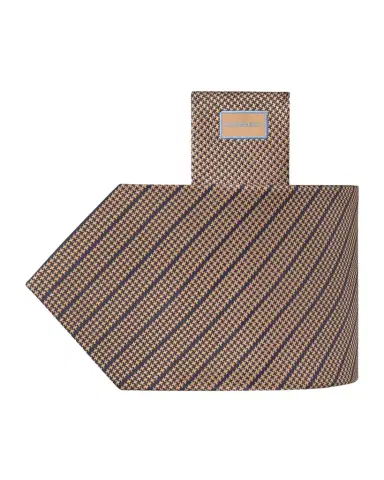 Stefano Ricci Men's Houndstooth Diagonal Stripe Silk Tie | Thumbnail 1 Stefano Ricci Men's Houndstooth Diagonal Stripe Silk Tie | Thumbnail 1