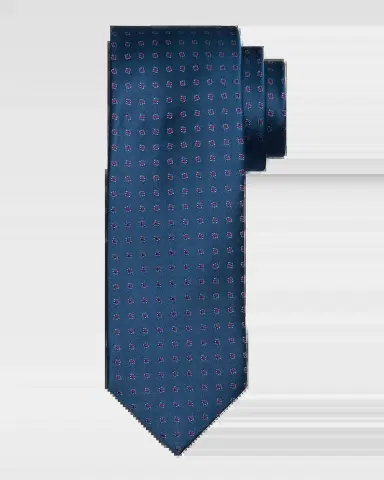 Charvet Men 's Micro-Geometric Jacquard Silk Tie | Thumbnail 2 Charvet Men 's Micro-Geometric Jacquard Silk Tie | Thumbnail 2