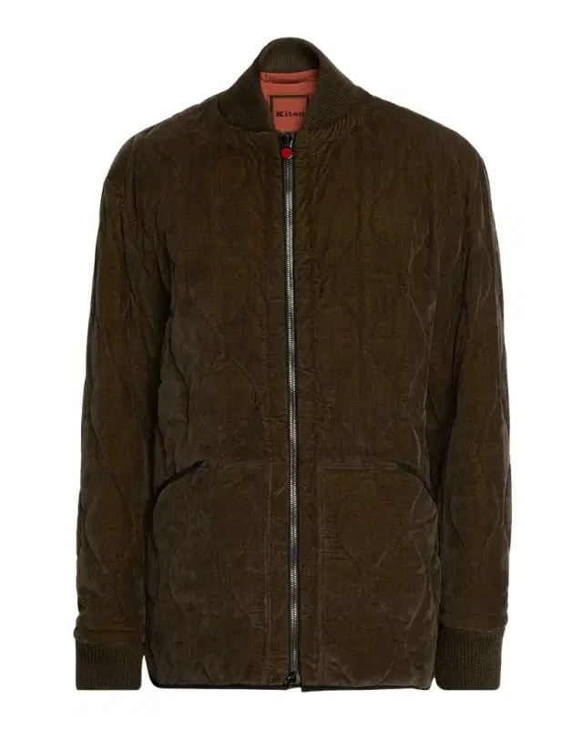 Kiton Men 's Quilted Bomber Jacket