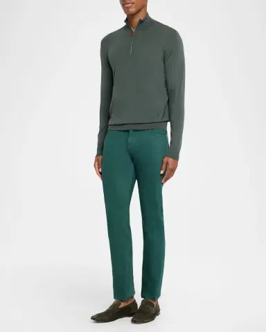 Kiton Men's Wool Half-Zip Sweater | Thumbnail 2 Kiton Men's Wool Half-Zip Sweater | Thumbnail 2