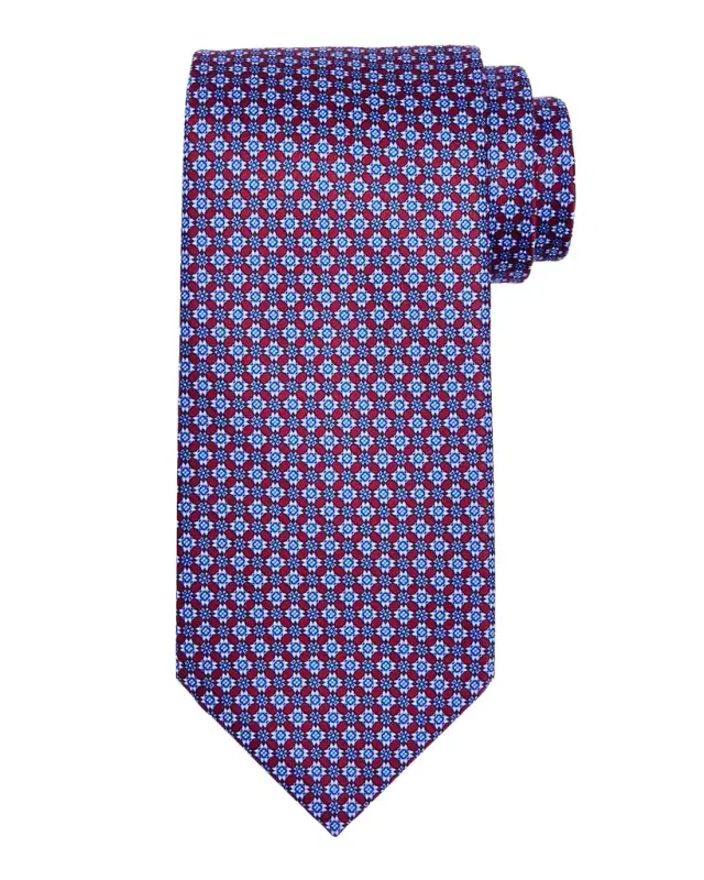 Stefano Ricci Men 's Connected Geometric Silk Tie