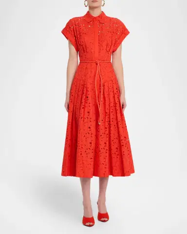 Rebecca Vallance Blaire Pleated Floral Lace Midi Shirtdress | Thumbnail 2 Rebecca Vallance Blaire Pleated Floral Lace Midi Shirtdress | Thumbnail 2