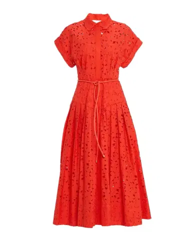 Rebecca Vallance Blaire Pleated Floral Lace Midi Shirtdress | Thumbnail 1 Rebecca Vallance Blaire Pleated Floral Lace Midi Shirtdress | Thumbnail 1