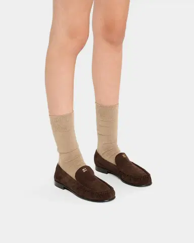 Miu Miu Suede Ruched Mocassin Loafers | Thumbnail 2