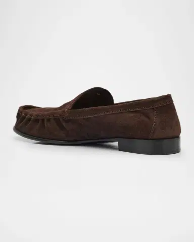 Miu Miu Suede Ruched Mocassin Loafers | Thumbnail 4