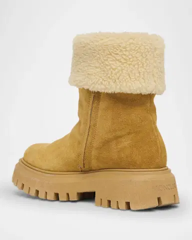 Moncler Girl's Petit Aurea Suede Shearling Mid-Ankle Boots, Toddler/Kids | Thumbnail 2
