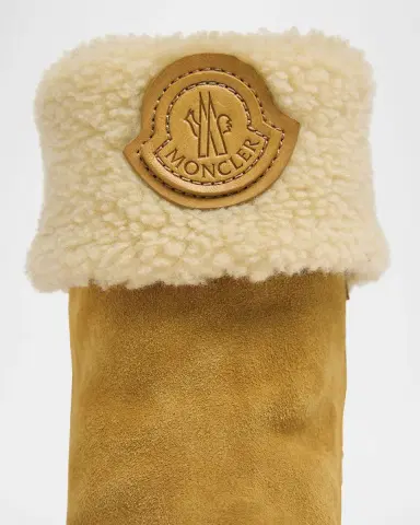 Moncler Girl's Petit Aurea Suede Shearling Mid-Ankle Boots, Toddler/Kids | Thumbnail 3