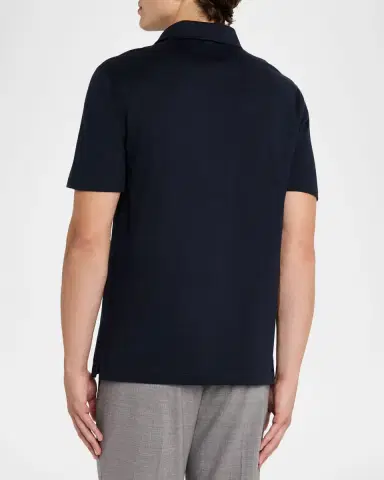 Brioni Men's Cotton and Cashmere Polo Shirt | Thumbnail 3