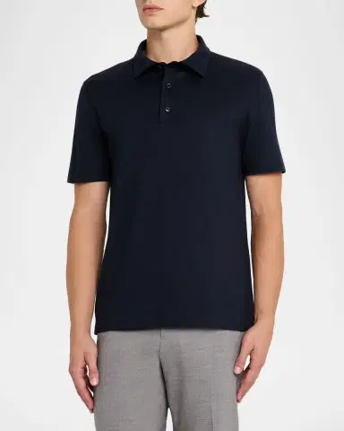 Brioni Men's Cotton and Cashmere Polo Shirt | Thumbnail 4