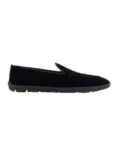 Giorgio Armani Men's Velvet Rubber-Sole Slipper Loafers | Thumbnail 1