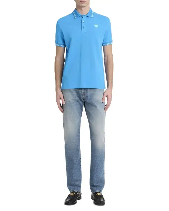 Men 's Pop Medusa Tipped Polo Shirt