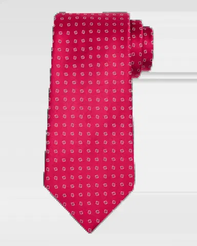 Charvet Men 's Micro-Geometric Jacquard Silk Tie | Thumbnail 2 Charvet Men 's Micro-Geometric Jacquard Silk Tie | Thumbnail 2