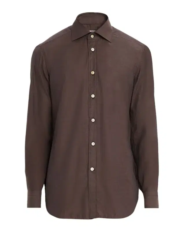 Kiton Men 's Cotton Micro-Herringbone Sport Shirt