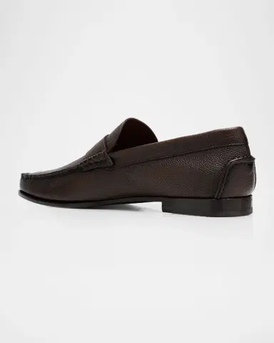 Santoni Men's Ikangia Leather Penny Loafers | Thumbnail 4 Santoni Men's Ikangia Leather Penny Loafers | Thumbnail 4