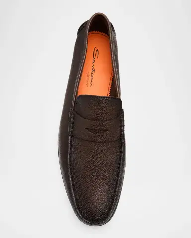 Santoni Men's Ikangia Leather Penny Loafers | Thumbnail 6 Santoni Men's Ikangia Leather Penny Loafers | Thumbnail 6
