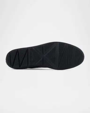 Giorgio Armani Men's Leather Knit-Lining Low-Top Sneakers | Thumbnail 4 Giorgio Armani Men's Leather Knit-Lining Low-Top Sneakers | Thumbnail 4